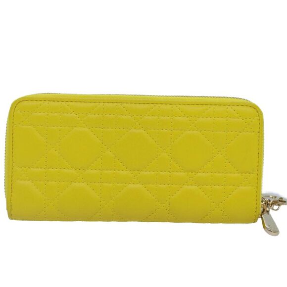 Dior Cannage Lady Yellow Leather Wallet (Pre-Owned) - Picture 2 of 16